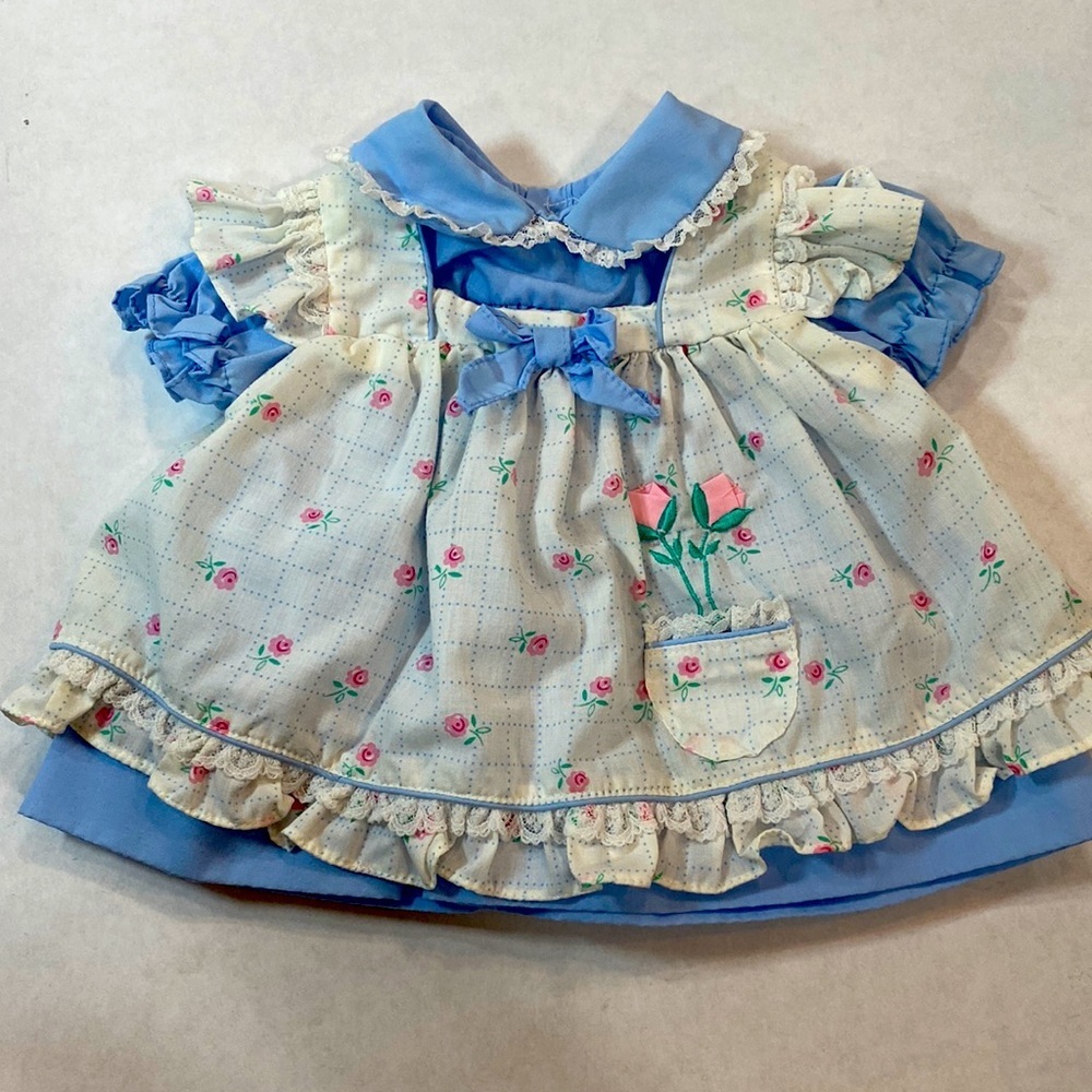 Floral Blue and Cream Kids Dress